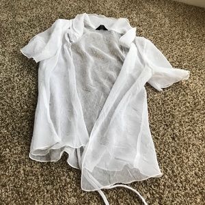 White see through cardigan